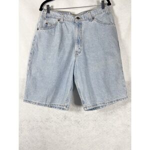 Vintage Levis 560 Shorts Mens 34 Blue Orange Tab Loose Fit Light Wash USA Made